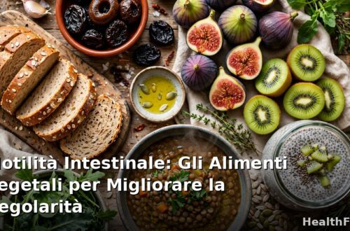 Alimenti vegetali ricchi di fibre come kiwi, prugne e legumi per migliorare la motilità intestinale