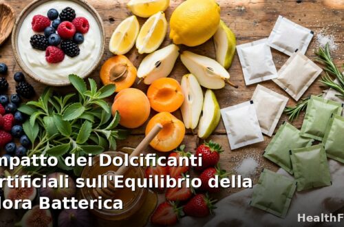 Bustine di dolcificanti artificiali e alternative naturali come stevia e miele per la salute della flora batterica