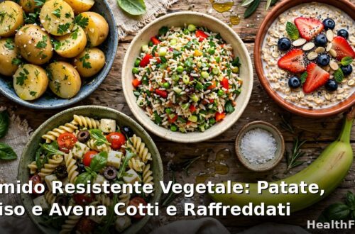 Patate, riso e avena cotti e raffreddati ricchi di amido resistente per nutrire il microbioma intestinale