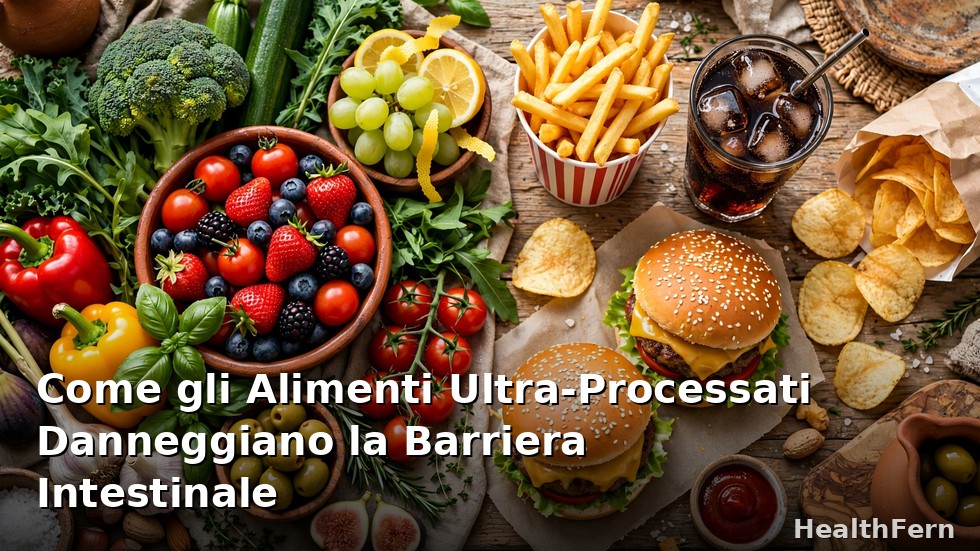 Confronto tra alimenti ultra-processati confezionati e cibi freschi vegetali per la salute della barriera intestinale