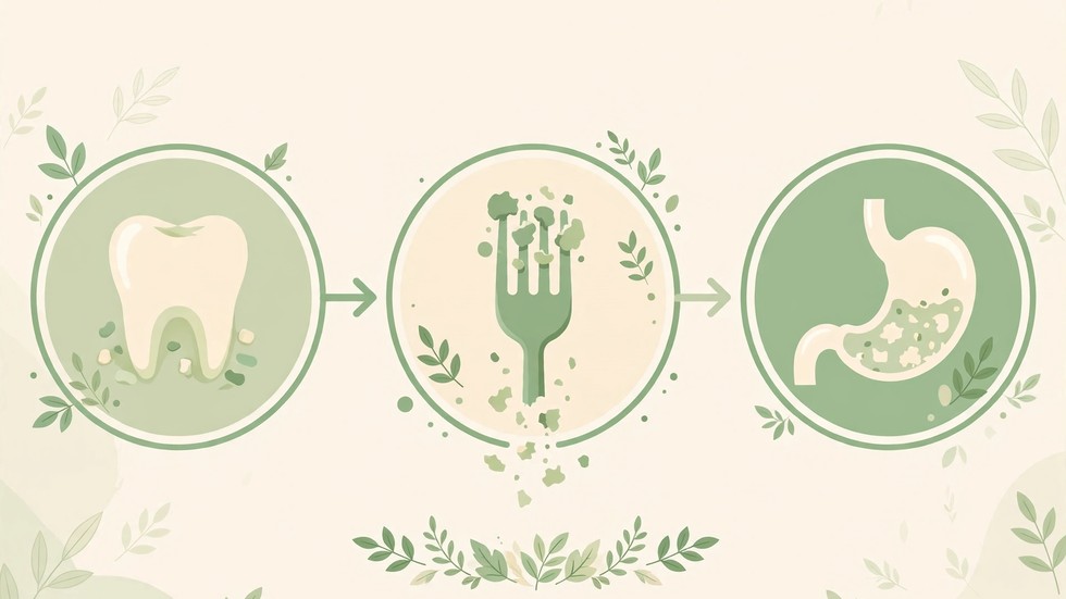 Infografica con le 7 tecniche di masticazione consapevole contro il gonfiore