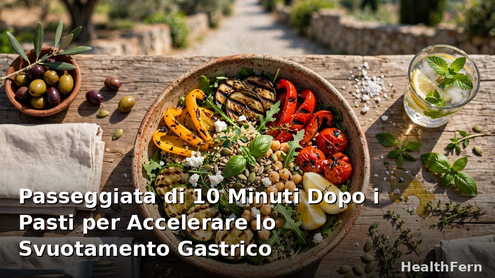 Passeggiata di 10 minuti dopo i pasti per accelerare lo svuotamento gastrico e ridurre il gonfiore