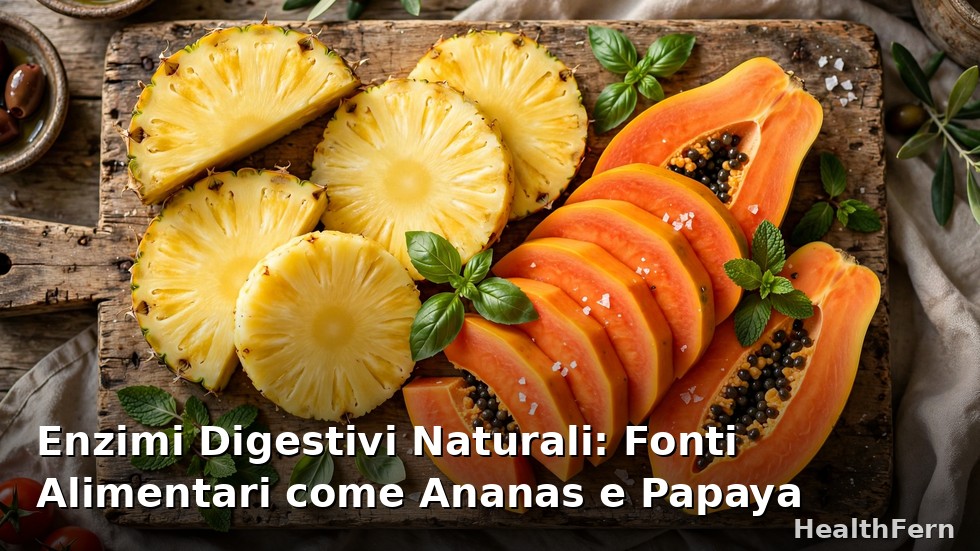 Enzimi digestivi naturali da ananas, papaya e altri alimenti per migliorare la digestione e ridurre il gonfiore