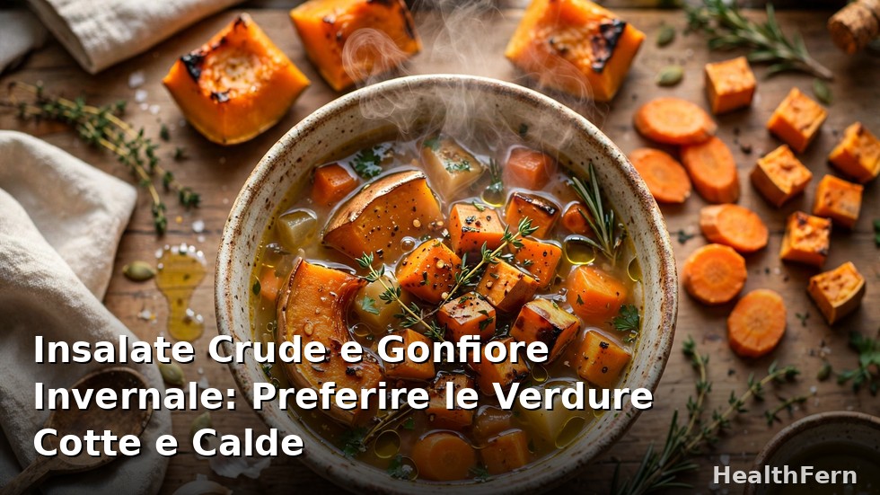 Perché preferire le verdure cotte e calde alle insalate crude in inverno per ridurre il gonfiore