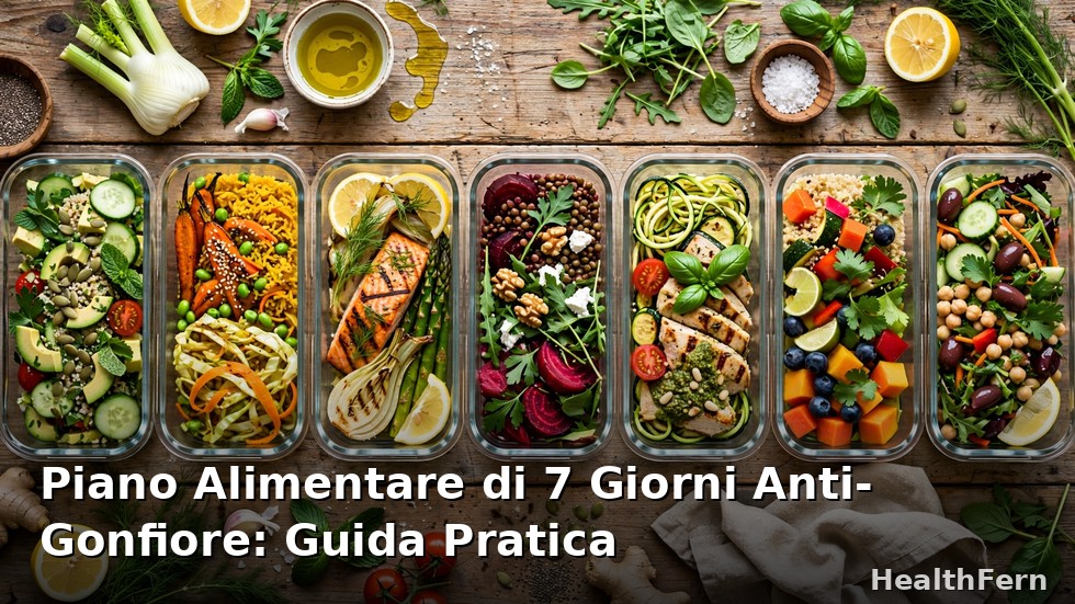 Piano alimentare di 7 giorni anti-gonfiore con menù pratici e guida per sgonfiare la pancia