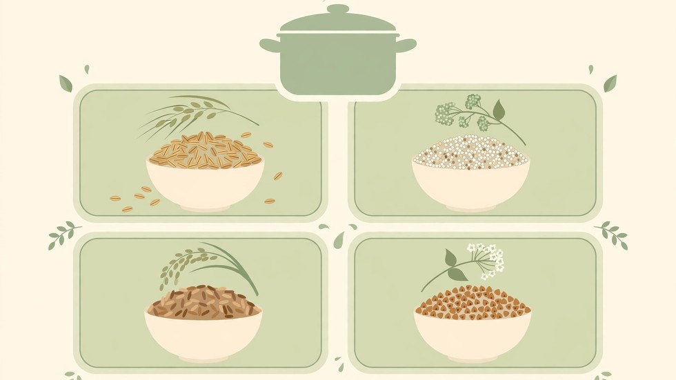 Tabella con tempi di cottura, proporzioni di acqua e resa dei principali cereali integrali