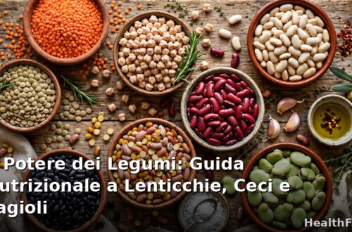 Il potere dei legumi: ciotole con lenticchie, ceci e fagioli secchi e cotti, guida nutrizionale completa