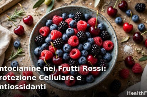 Mirtilli, more, lamponi e ribes rossi freschi in ciotole, ricchi di antocianine antiossidanti per la protezione cellulare