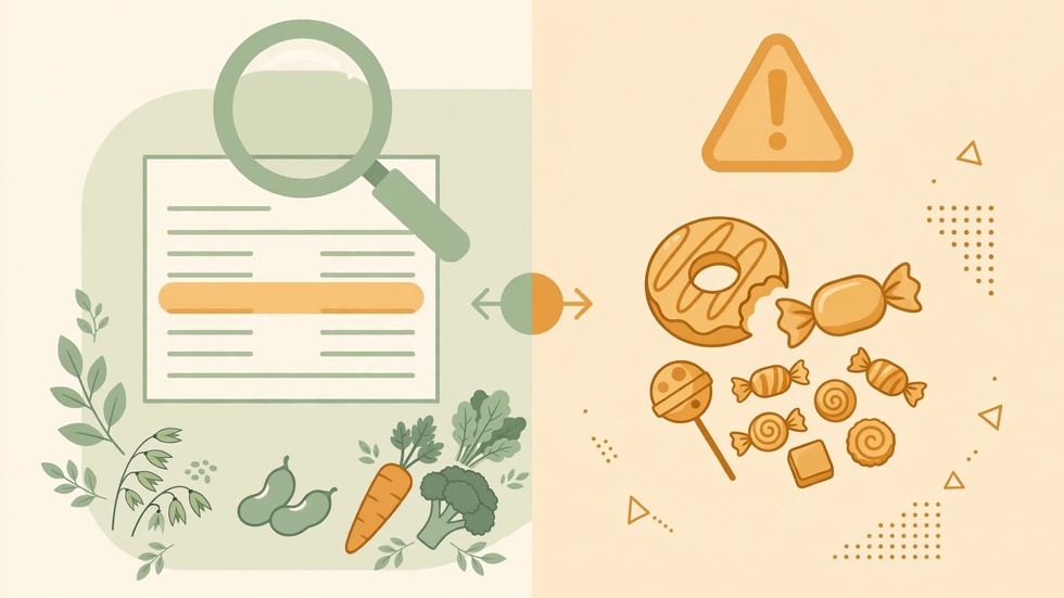 Infografica su come leggere le etichette nutrizionali per trovare le fibre nascoste