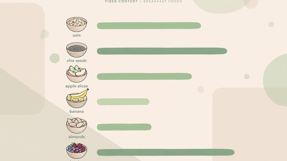 Infografica con il contenuto di fibre dei principali ingredienti della colazione vegetale