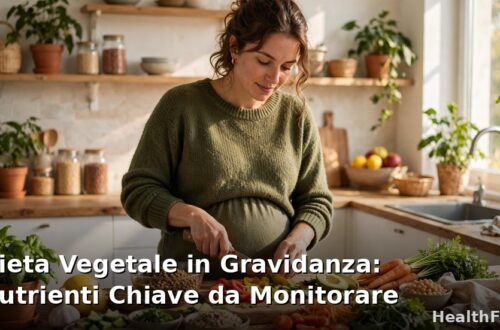 Donna incinta che prepara un pasto vegetale colorato con verdure, legumi e cereali in cucina