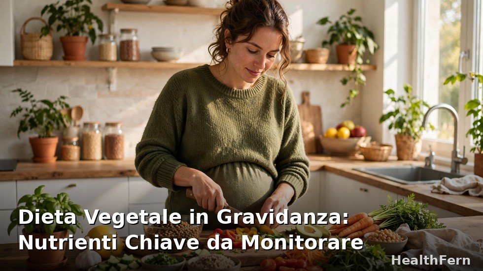 Donna incinta che prepara un pasto vegetale colorato con verdure, legumi e cereali in cucina